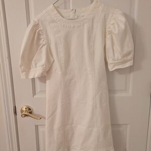 NWOT Tuckernuck Hyacinth House White Stretch Denim Juniper Mini Dress Size XS